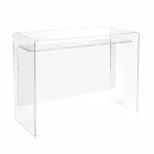 Mesa moderna em plexiglass transparente produzido na Itália, Barga Viadurini