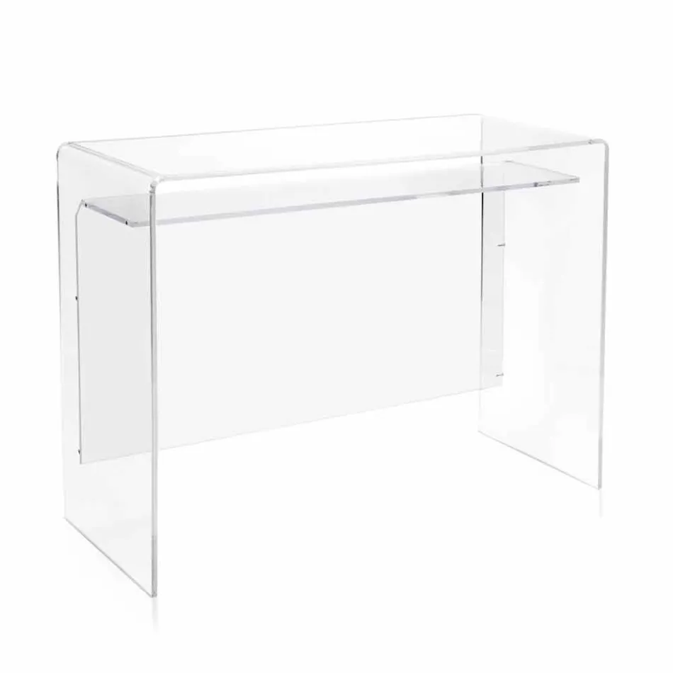 Mesa moderna em plexiglass transparente produzido na Itália, Barga Viadurini