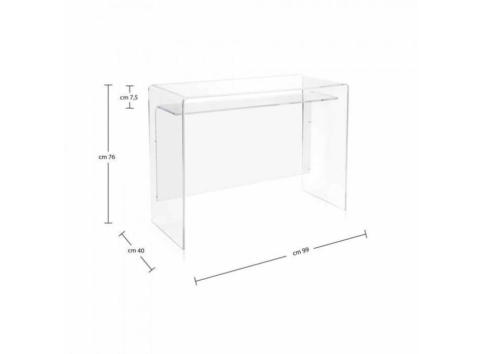 Mesa moderna em plexiglass transparente produzido na Itália, Barga Viadurini
