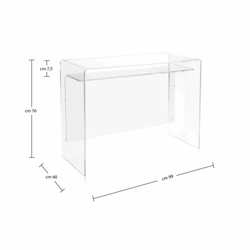 Mesa moderna em plexiglass transparente produzido na Itália, Barga Viadurini