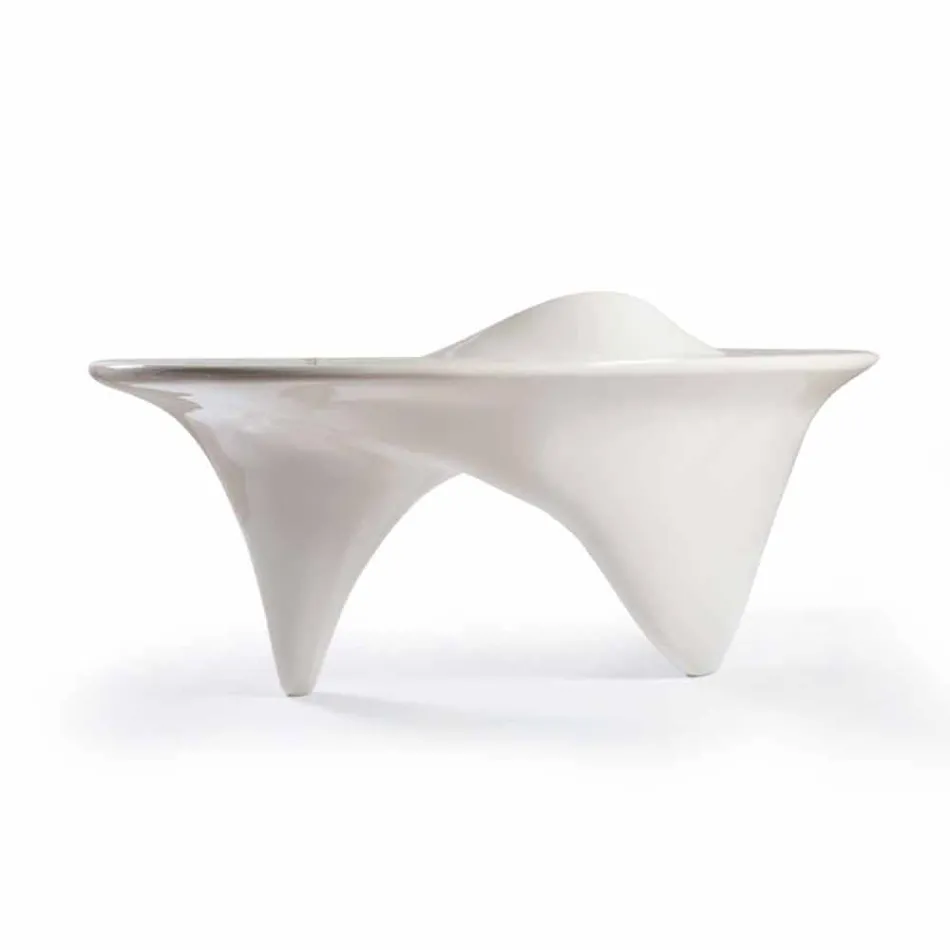 Mesa de escritório de design contemporâneo Sinuous, handmade in Italy Viadurini