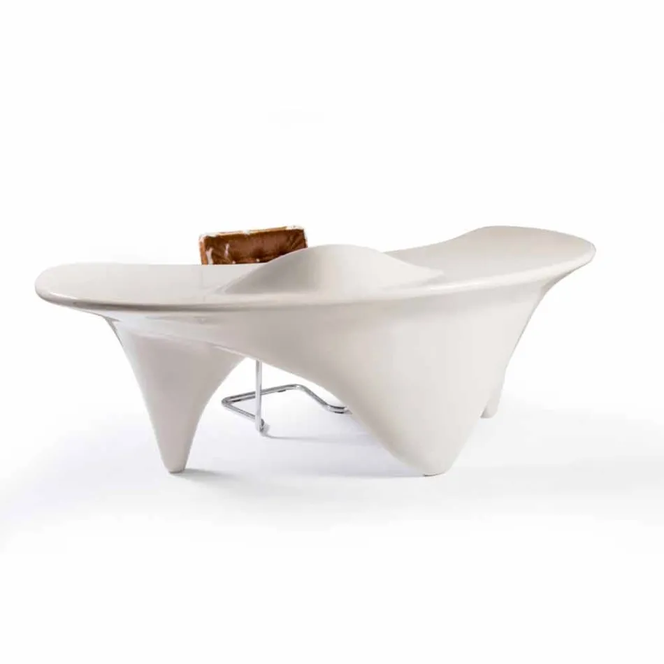 Mesa de escritório de design contemporâneo Sinuous, handmade in Italy Viadurini