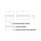 Secretária Suspensa em Cristal com Estrutura Metálica Made in Italy - Silício Viadurini