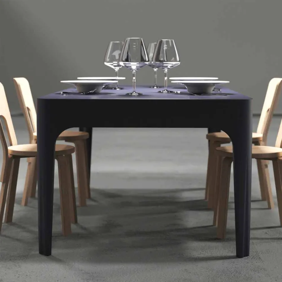 Mesa / mesa de jantar retangular, design moderno, Merlot Viadurini
