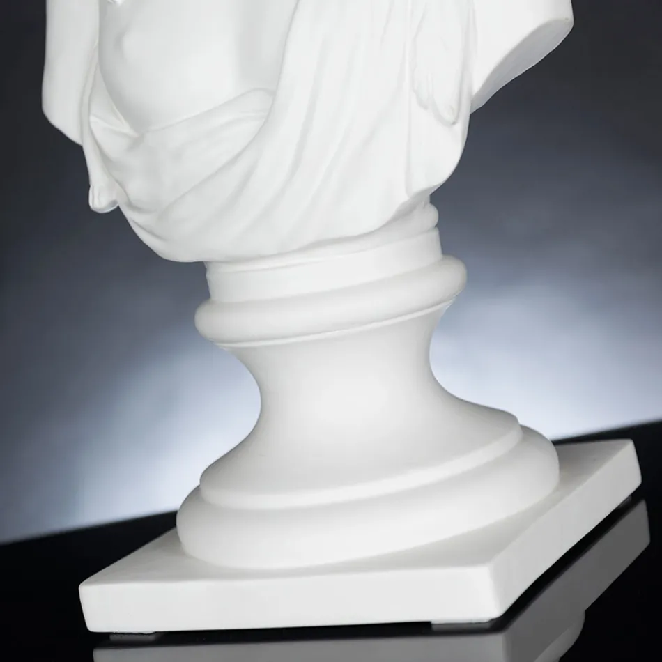 Escultura de cerâmica branca artesanal 100% Made in Italy Fabas 1 Viadurini