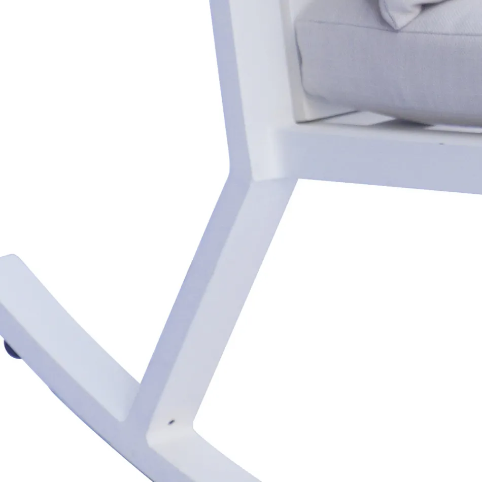 Cadeira de balanço de alumínio para área externa com almofada acolchoada - Brontolo Viadurini