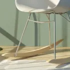 Cadeira de Balanço para Sala em Metal e Polipropileno, 2 Peças - Lorena Viadurini