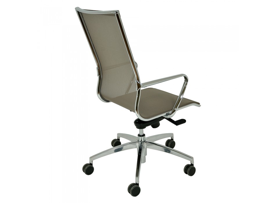 Cadeira alta ergonômica giratória para escritório com rodas e apoios de braço - Filanna Viadurini
