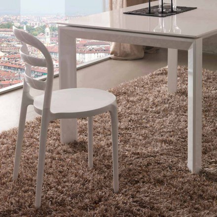 Cadeira branca com um design moderno Derulo Viadurini