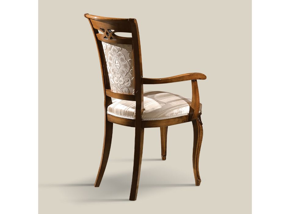 Cadeira Estofada Clássica em Nogueira ou Madeira Branca Made in Italy - Caligola Viadurini