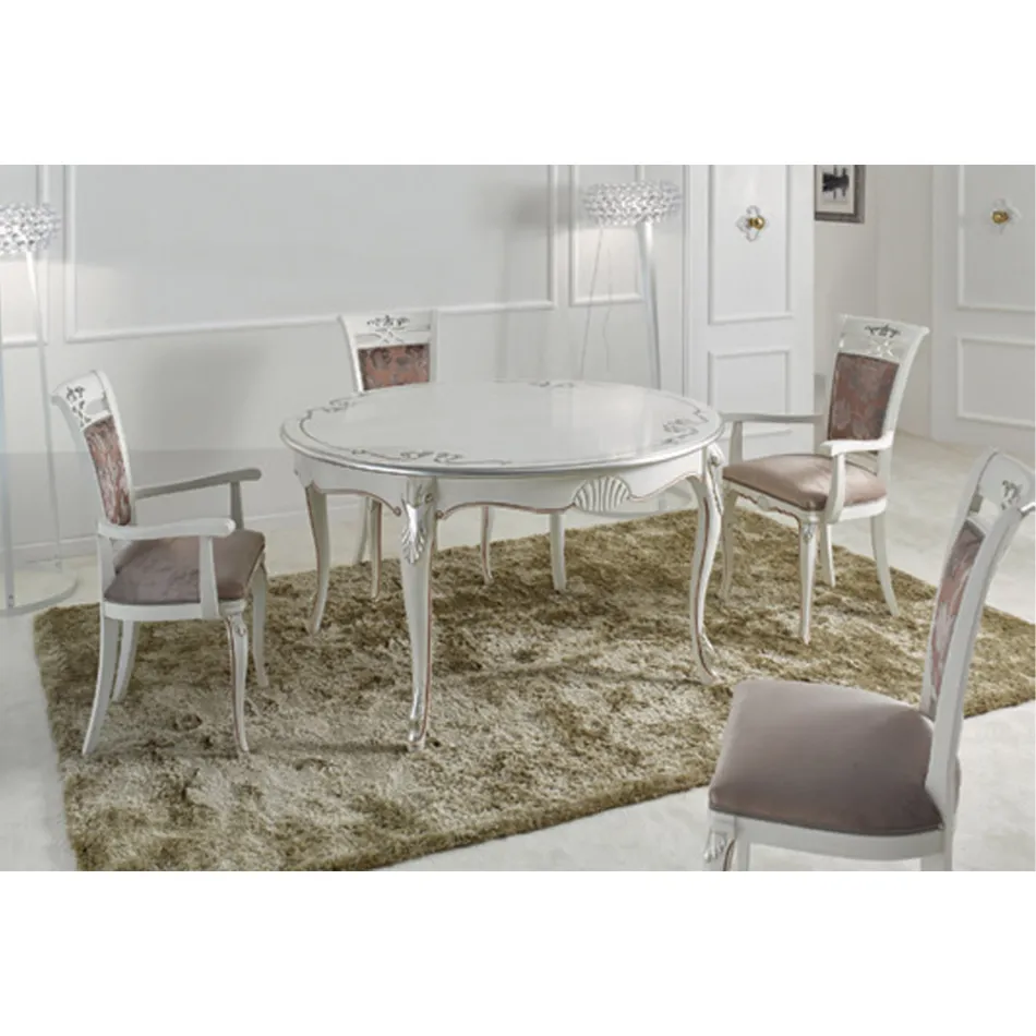 Cadeira Estofada Clássica em Nogueira ou Madeira Branca Made in Italy - Caligola Viadurini