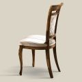 Cadeira Estofada Clássica em Nogueira ou Madeira Branca Made in Italy - Caligola