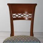 Cadeira Clássica em Madeira de Faia com Costas Decoradas e Tecido - Milissa Viadurini