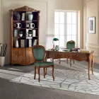 Cadeira Clássica em Madeira Estofada em Nogueira ou Ouro Made in Italy - Imperator Viadurini