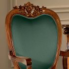 Cadeira Clássica em Madeira Estofada em Nogueira ou Ouro Made in Italy - Imperator Viadurini