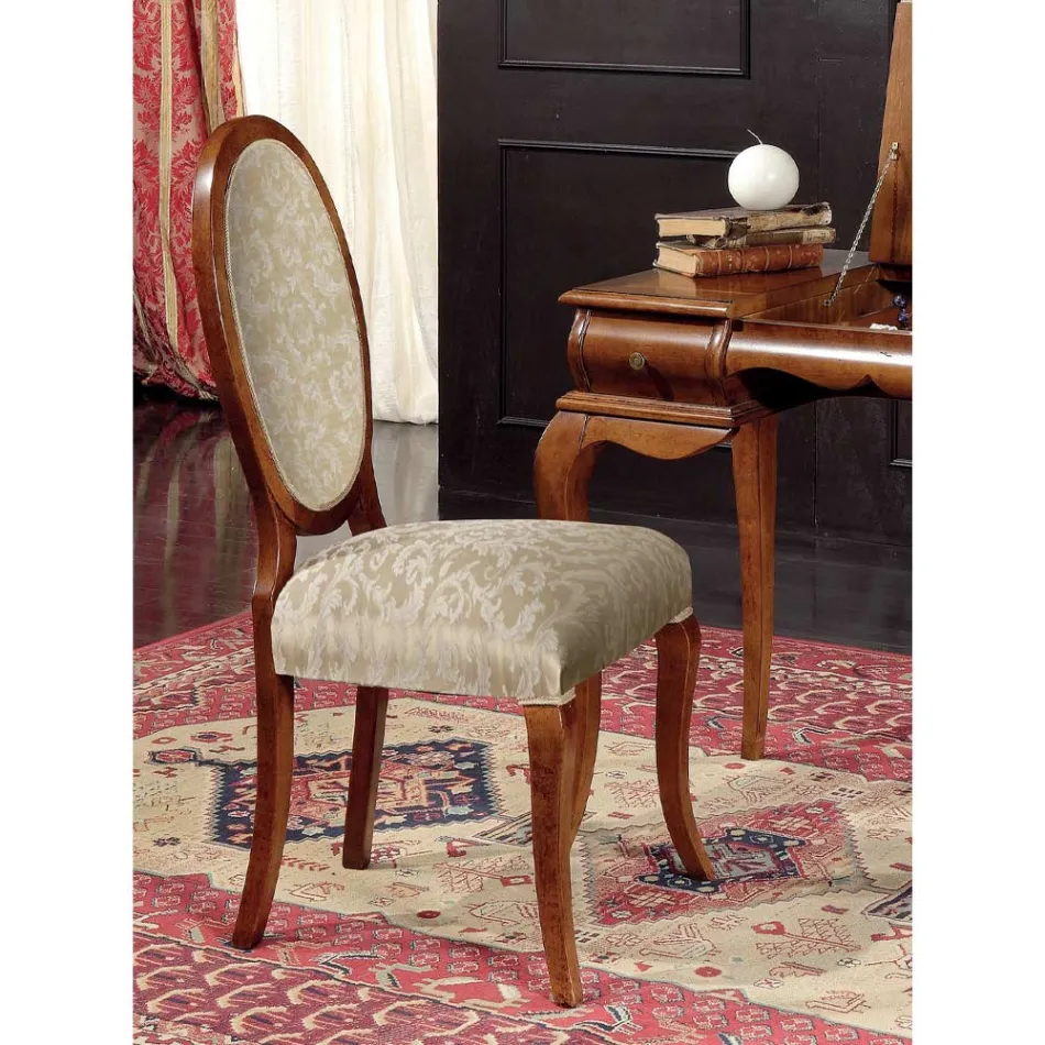 Cadeira Clássica Madeira e Tecido Com ou Sem Braços Made in Italy - Ellie Viadurini