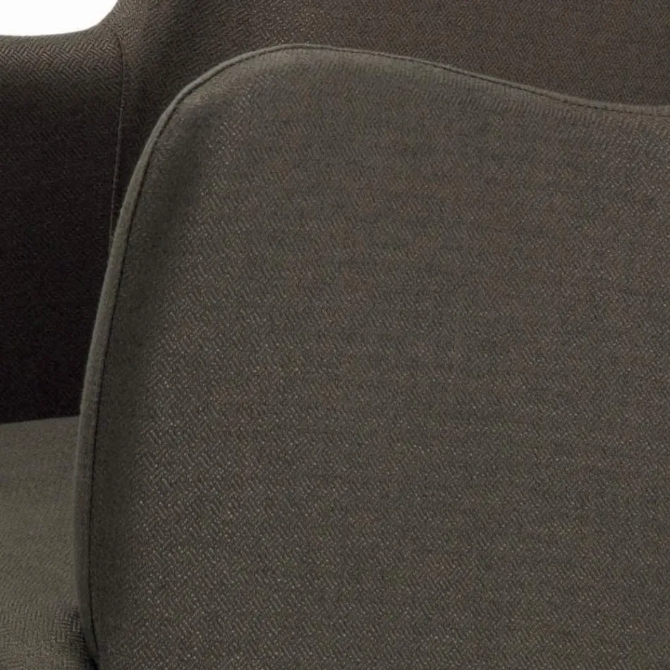 Cadeira com Braços com Pernas de Madeira e Assento Acolchoado Fabricado na Itália - Bari Viadurini