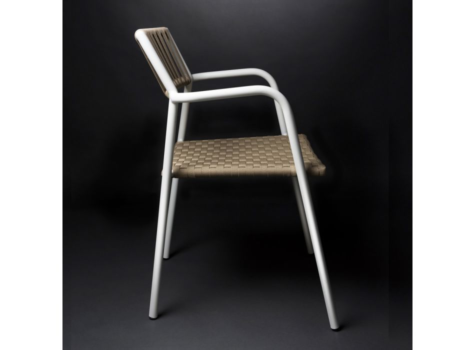 Cadeira externa de alumínio com braços - Eugene Viadurini