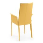 Cadeira com braços e encosto alto em couro Made in Italy - Volantes Viadurini