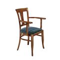 Cadeira com Braços em Faia Acolchoada com Espuma de Borracha Fabricada na Itália - Eldarite