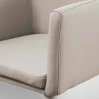 Cadeira com braços em metal revestido em couro ecológico Carlina Viadurini