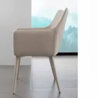 Cadeira com braços em metal revestido em couro ecológico Carlina Viadurini