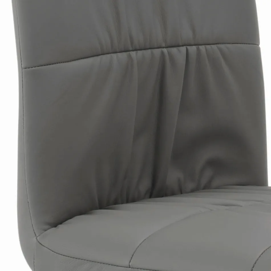 Cadeira com Pernas em Aço Lacado e Assento Estofado Fabricado na Itália - Brescia Viadurini