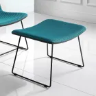 Cadeira com Apoio para Pés em Tecido Vulcano e Pernas Metálicas Made in Italy - Amane Viadurini