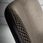 Cadeira com Apoio para Pés em Tecido Vulcano e Pernas Metálicas Made in Italy - Amane Viadurini