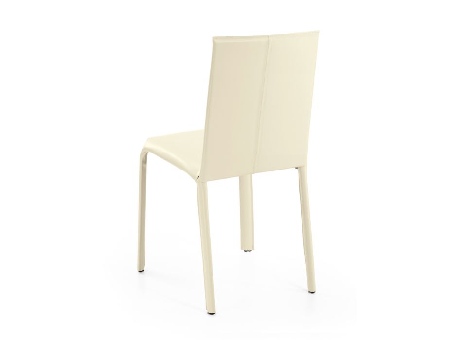 Cadeira com encosto alto em couro regenerado Made in Italy - Lanterna Viadurini