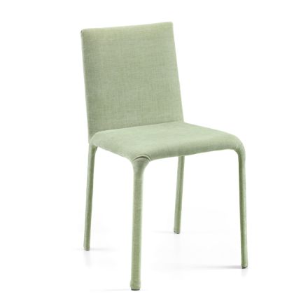 Cadeira com Encosto Baixo em Tecido Verde Fabricado na Itália - Lanterna Viadurini