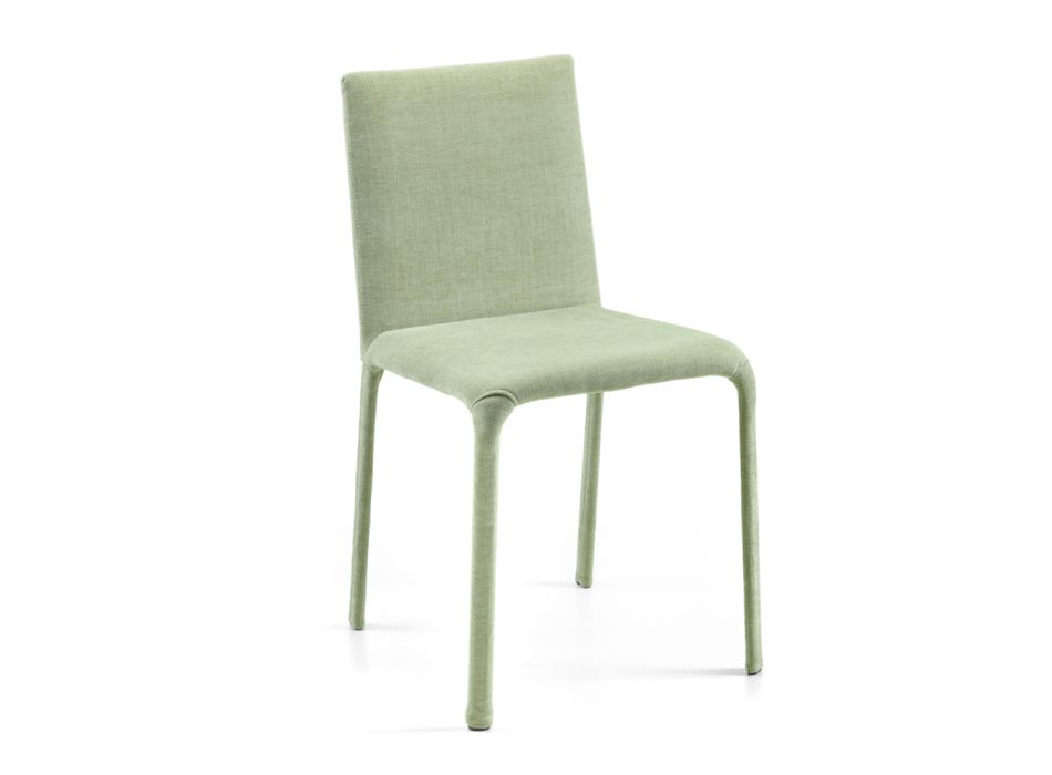 Cadeira com Encosto Baixo em Tecido Verde Fabricado na Itália - Lanterna Viadurini