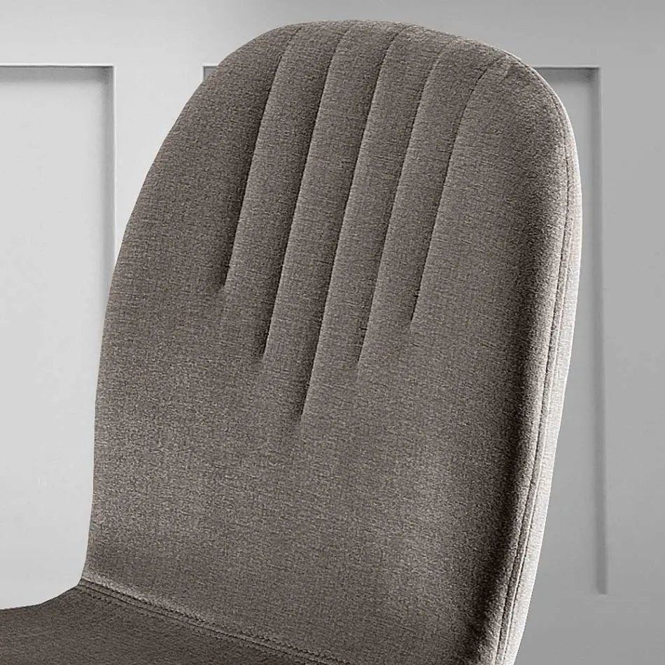 Cadeira com Assento em Tecido Monocoque e Pernas de Madeira Made in Italy - Nezoku Viadurini