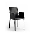Cadeira com estrutura de aço coberta de couro - Design moderno Jolie