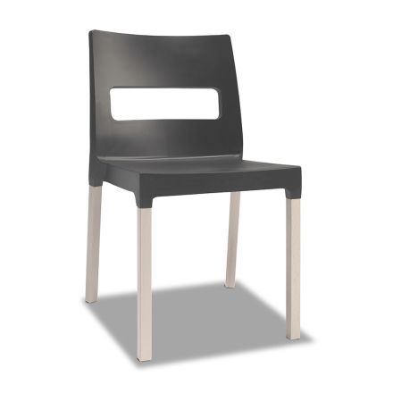Cadeira de cozinha com revestimento em tecnopolímero fabricado na Itália 2 peças - máximo Viadurini