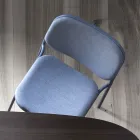 Cadeira de cozinha estofada em tecido e metal Made in Italy 2 peças - Sangria Viadurini