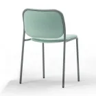 Cadeira de cozinha estofada em tecido e metal Made in Italy 2 peças - Sangria Viadurini