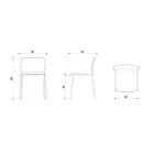 Cadeira de cozinha estofada em tecido e metal Made in Italy 2 peças - Sangria Viadurini