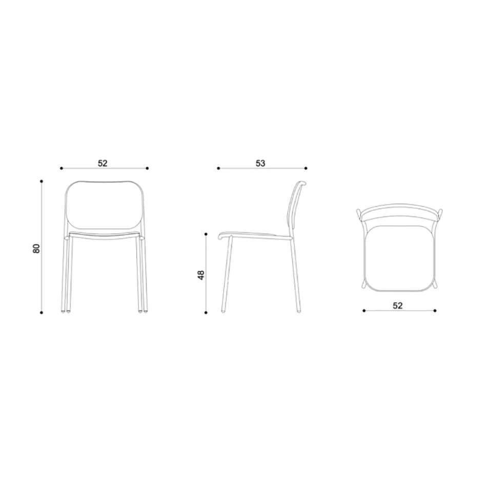 Cadeira de cozinha estofada em tecido e metal Made in Italy 2 peças - Sangria Viadurini