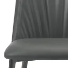 Cadeira de cozinha em couro sintético e aço fabricado na Itália 4 peças - Alexia Viadurini