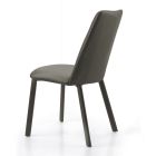 Cadeira de cozinha em couro sintético e aço fabricado na Itália 4 peças - Alexia Viadurini