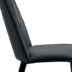 Cadeira de cozinha em couro sintético e aço fabricado na Itália 4 peças - Alexia Viadurini