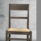 Cadeira de cozinha em madeira de faia e assento em palha design italiano - Davina Viadurini