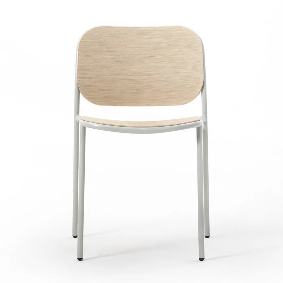 Cadeira de cozinha em madeira e metal pintado made in Italy 2 peças - Saffia Viadurini