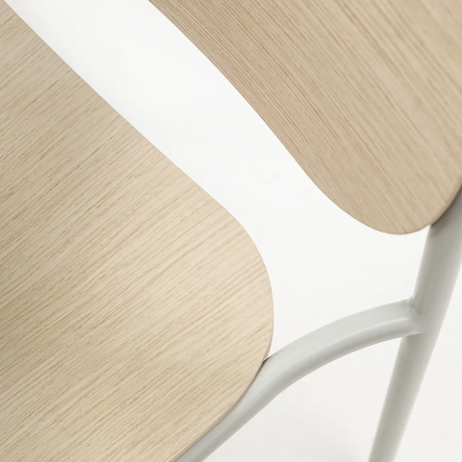 Cadeira de cozinha em madeira e metal pintado made in Italy 2 peças - Saffia Viadurini