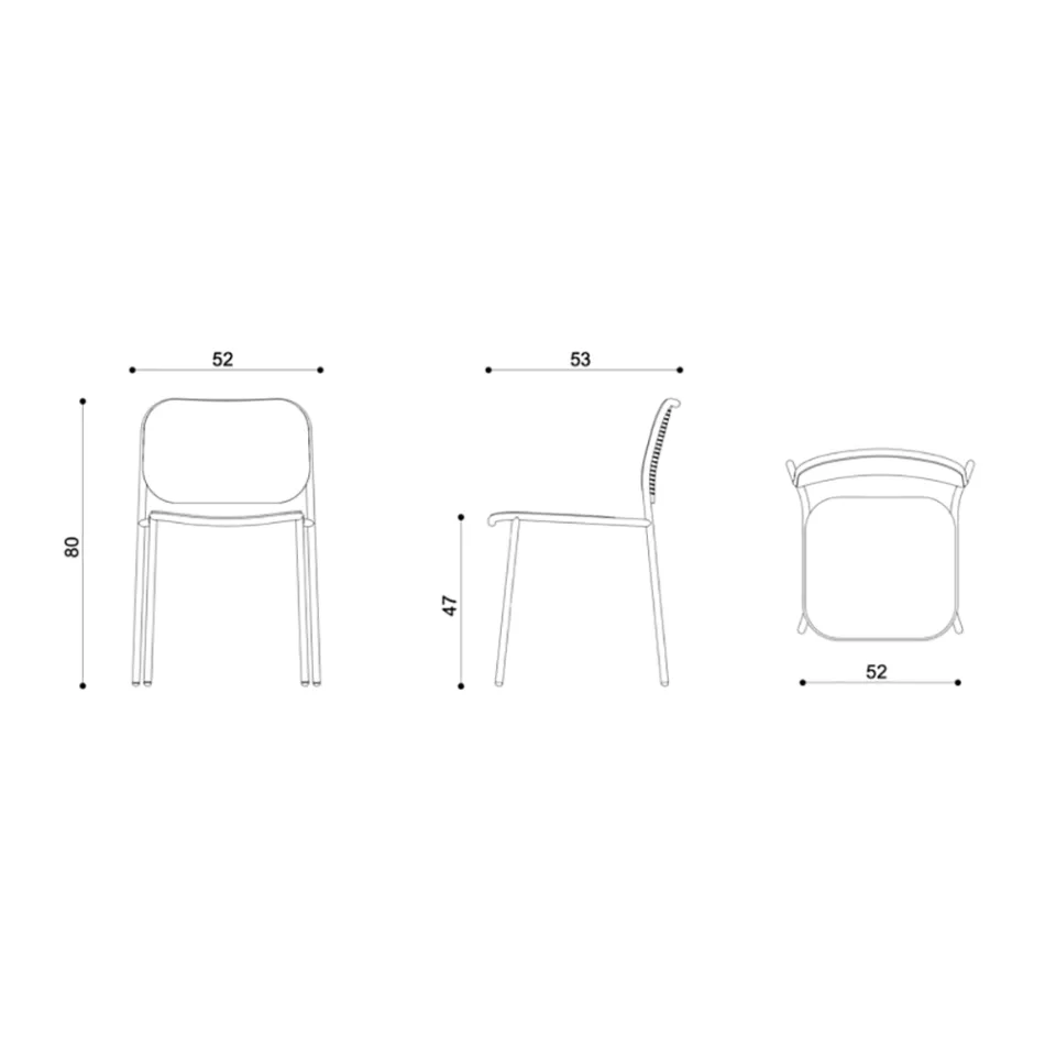 Cadeira de cozinha em madeira e metal pintado made in Italy 2 peças - Saffia Viadurini