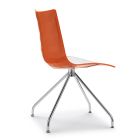 Cadeira de cozinha de polímero com assento bicolor Made in Italy 2 peças - Fedora Viadurini