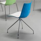 Cadeira de cozinha de polímero com assento bicolor Made in Italy 2 peças - Fedora Viadurini