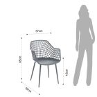 Cadeira de cozinha em polipropileno fosco com pernas de aço 4 peças - Beyonce Viadurini