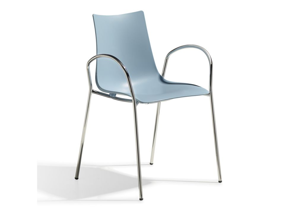 Cadeira de cozinha em tecnopolímero com braços Made in Italy 2 peças - Fedora Viadurini